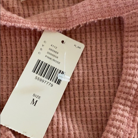 Anthro T.La Nadia Cut-out waffle tunic size M - Picture 7 of 9